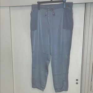 Chicos black label Gray silky jogger style Pants size 2 or large